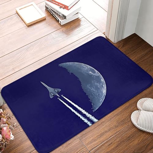 OOAHJEID Fußmatte für Badezimmer Flugzeug Küche rutschfeste Teppich Concorde Eclipse Kondensstreifen Schlafzimmer Matte Eingang Tür Fußmatte Home Decor Teppich von OOAHJEID