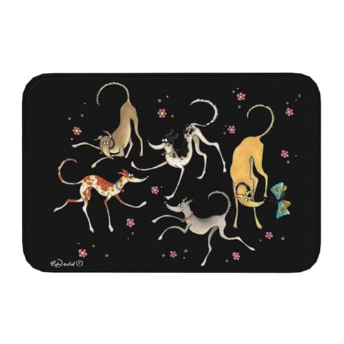 OOAHJEID Fußmatte für Badezimmer Party Windhunde Lurcher Tür Boden Küche Matte Indoor Whippet Windhund Hund Fußmatte Garten Eingang Teppich Teppich Footpad OOAHJEID Fußmatte für Badezimmer Party Windhunde Lurcher Tür Boden Küche Matte Indoor Whippet Windhund Hund Fußmatte Garten Eingang Teppich Teppich Footpad von OOAHJEID