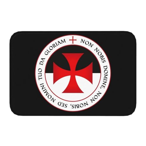 OOAHJEID Fußmatte für Badezimmer Tempelritter Kreuz Boden Tür Küche Bad Matte Anti-Rutsch Kreuzritter Siegel Fußmatte Wohnzimmer Eingang Teppich Teppich von OOAHJEID