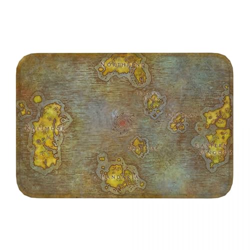 OOAHJEID Fußmatte für Badezimmer Wow Map Poster Badezimmermatte Rollenspiel Fußmatte Wohnzimmer Teppich Outdoor Teppich Heimdekoration von OOAHJEID