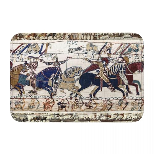 OOAHJEID Fußmatte für Badezimmer rutschfeste Fußmatte/Badematte im Wikinger-Stil Teppich mit Motiv „Der Teppich von Bayeux Schlacht bei Hastings normannische Ritter zu Pferd“ Willkommensteppich OOAHJEID Fußmatte für Badezimmer rutschfeste Fußmatte/Badematte im Wikinger-Stil Teppich mit Motiv „Der Teppich von Bayeux Schlacht bei Hastings normannische Ritter zu Pferd“ Willkommensteppich von OOAHJEID