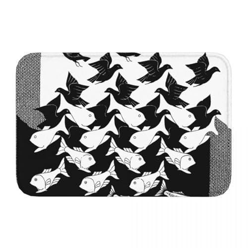 OOAHJEID Saugfähige Fußmatte Maurits Cornelis Escher Himmel und Wasser rutschfeste Fußmatte Teppich Wohnzimmer Küche Matte Willkommen Flanell dekorative OOAHJEID Saugfähige Fußmatte Maurits Cornelis Escher Himmel und Wasser rutschfeste Fußmatte Teppich Wohnzimmer Küche Matte Willkommen Flanell dekorative von OOAHJEID