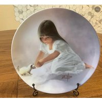 Vintage Teller 1985 Limitierte Auflage, Mädchen Mit Kätzchen Dekoration Oder Geschenke Für Katzenliebhaber, Tolle Katzengeschenke Einfach Zum von OOAKSS