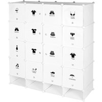 Kleiderschrank Kunststoff Steck-kleiderschrank Portable Garderobe Schrank diy Garderobe Schuhregal 16 Würfel von OOBEST
