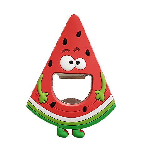 Kühlschrankmagnet aus Silikon und Metall, Flaschenöffner für Bier, Cola, Barkeeper, Küche, Barware, niedlich, lustige Form (Wassermelone) von OOCC