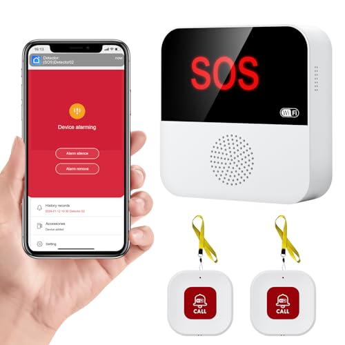 OOCOME Notrufknopf für Senioren, Hausnotruf Senioren Notruf, Tuya WiFi Alarmanlage, ältere Patienten Behinderte, Kinder Notfallknopf Alert System mit Empfänger und 2 SOS Notrufknopf OOCOME Notrufknopf für Senioren, Hausnotruf Senioren Notruf, Tuya WiFi Alarmanlage, ältere Patienten Behinderte, Kinder Notfallknopf Alert System mit Empfänger und 2 SOS Notrufknopf von OOCOME