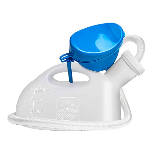 OOCOME Urinflaschen für Männer und Frauen, Unisex Urinflasche Tragbare Reise Urinal Flaschen Auslaufsicher 2000ml Camping Toiletten für Erwachsene (weiß) von OOCOME