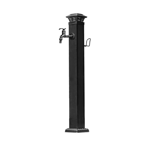 Solar-Led-Licht, Außenwasserhahnsäule Mit Schlauchhalter Und Freistehendem Hydranten-Wasserhahn Für Gartenschlauch, Bodenmontierter Zapfhahn,One Color-110x14cm/44.3x5.5in von OOMRNV