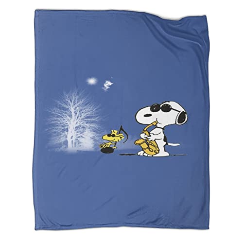 Snoopy Decke Sofadecke Kuscheldecke Fleecedecke Warme Weiche Couchdecke Flauschige Erwachsene Kinder Mikrofaser für Schlafsofa und Wolldecke 50x60inch(127x152cm) von OOOMS