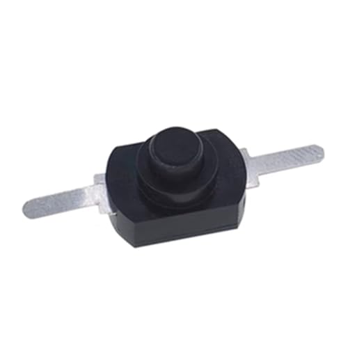 12 * 8MM DC 30V 1A Schwarz Weiß Auf Aus Mini Push Button Switch for Taschenlampe 1208YD Selbst locking 1Pcs(Black) von OOOVAVNE
