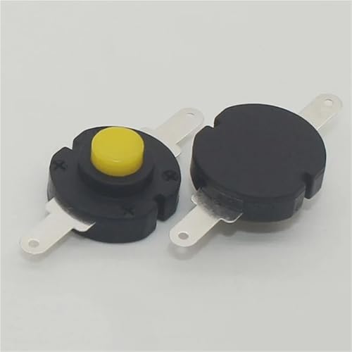 13 * 14mm Taschenlampe AC 250V 1.5A Schalter Flache Fuß AUF OFF Gelb Taste Schalter 2Pcs von OOOVAVNE