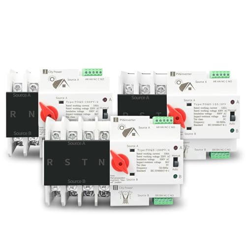2P 3P 4P Din-Schiene ATS for PV Und Wechselrichter Dual Power Automatic Transfer Wahlschalter Unterbrechungsfreie 63A 100A 125A 1St(3P,100A) von OOOVAVNE