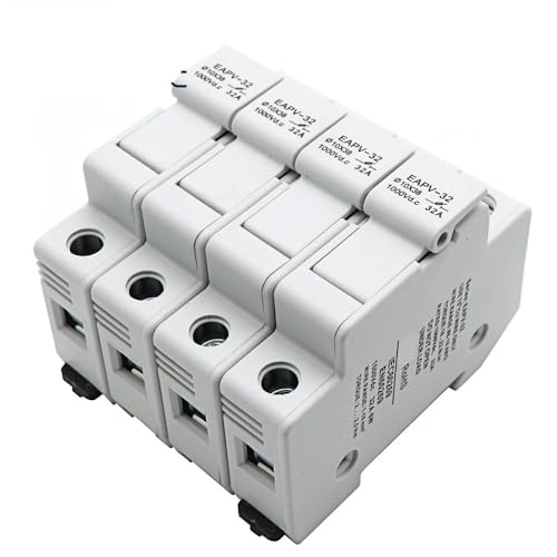 DC-Sicherungshalter mit Kontrollleuchte, geeignet for 10 x 38 mm DC-PV-Sicherungseinsätze, 1 Stück(30A,EAPV-32-4P) von OOOVAVNE