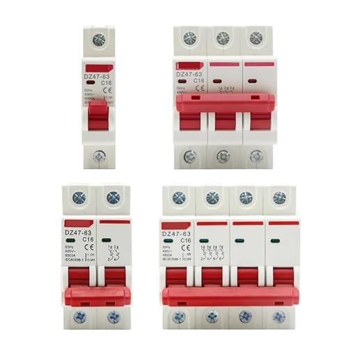 DZ47 1-4-poliger Leistungsschalter 3A 6A 10A 16A 20A 32A 40A 50A 63A 400 V Typ C, 1 Stück(1P,3A) von OOOVAVNE