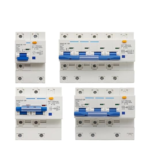 DZ47LE Dreiphasiger Leckageschutz Überlast-Kurzschlussschutz 1P+N 2P 3P+N 4P Leistungsschalter 80A 100A 125A 1St(1P N,100A) von OOOVAVNE
