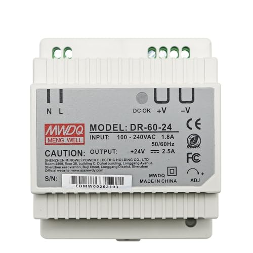 Din-Schienenmontage-Netzteil 60W Schienen-Schaltnetzteil DR-60-24V Fuß-Stromschienentransformator 60W Haushaltsindustrie 1St(24V) von OOOVAVNE