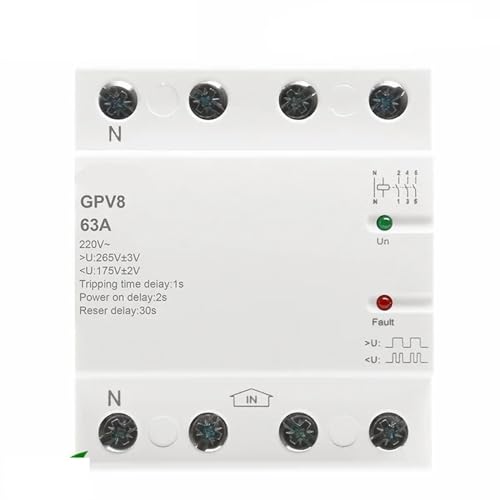 GPV8-63 220VAC Selbstwiederherstellung Überspannungs- und Unterspannungsschutzrelais 40A 63A 1St(GPV8-U-4P-40A-220V) von OOOVAVNE