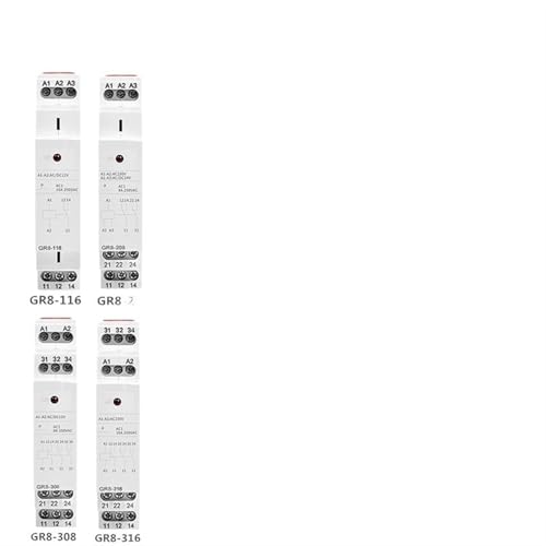 GR8 Relais AC/DC12V 24V 48V 110V AC230V Hilfsrelais 8A 16A 1SPDT 2SPDT 3SPDT Elektronischer Relaisschalter 1St(GR8-308 AC230VDC24V) von OOOVAVNE
