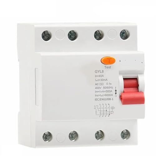 GYL8 3Phase + N RCD Elektromagnetischer Differentialschalter 4P 25A 40A 63A 1St(4P 25A,30mA) von OOOVAVNE