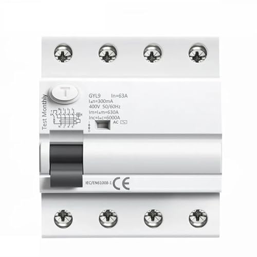 GYL9 AC Fehlerstromschutzschalter Elektromagnetischer Differenzialschalter 4P 40A 63A 100A 1St(4P 40A,100mA) von OOOVAVNE