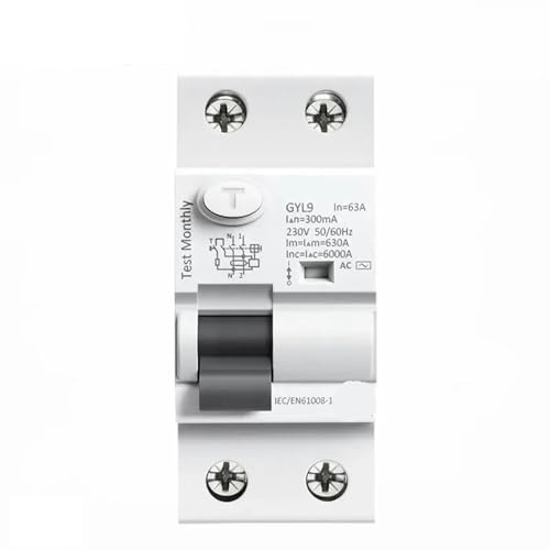 GYL9 AC-Typ RCCB Elektromagnetischer Fehlerstromschutzschalter AC ELCB 2-polig 25 A 40 A 63 A 100 A RCD 30 mA 100 mA 300 mA 1 Stück(2P 63A,100mA) von OOOVAVNE