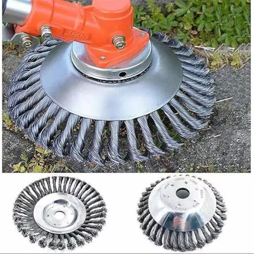 OOOVAVNE 6/8/10 Zoll Unkrautbürstenschneiderkopf Rasenmäher Universal-Grasschneiderkopf Stahldraht-Radbürste 1 Stück(10inch Set) von OOOVAVNE