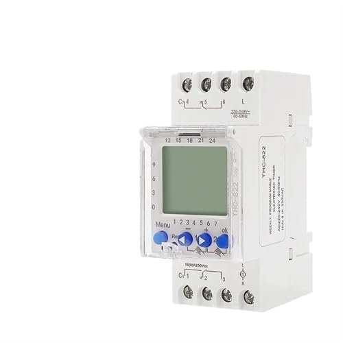 THC-822 Timer 2 Kanal Umschaltkontakte Digitaler Zeitschalter mit Batterie 16A 220V 110V 1St(THC-822-110VAC) von OOOVAVNE