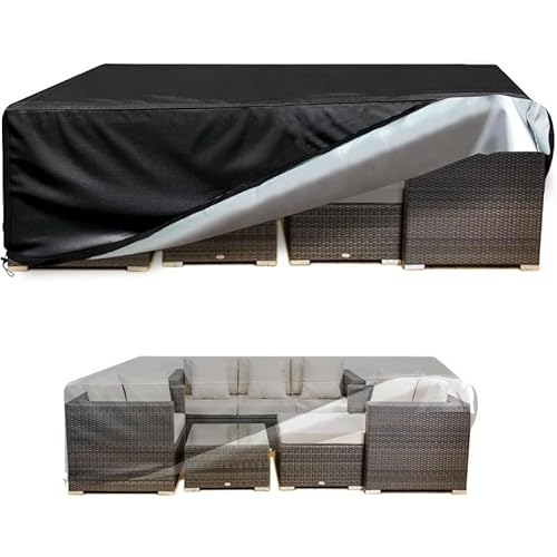 Abdeckung GartenmöBel Winterfest Nach Maß 240x210x90cm/LxBxH Multi Größe Abdeckplane Gartenmöbel 600D Gartentisch Schutzhülle für Gartentisch, UV-Schutz, Abdeckhaube Gartentisch von OOOXZO
