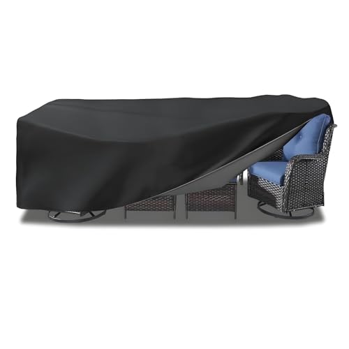 Gartentisch Abdeckplane 110x70x80cm/LxWxH wasserdichte Schutzhülle Gartenmöbel 600D Oxford Anti-UV Outdoor Tischabdeckung, Schutzhülle Gartenmöbel für Gartentisch Sitzgruppe von OOOXZO