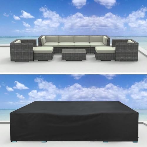 im Freien Abdeckung für Gartenmöbel, 600D Heavy Duty Dicke Wasserdichte 45x45x45cm/LxBxH Terrassenmöbel Abdeckung Winterfest UV-beständig Zum Schutz verschiedener Möbel und Outdoor-Geräte von OOOXZO