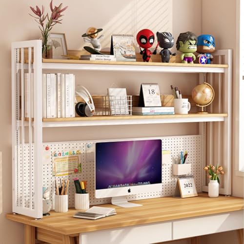 2 Ebenen Verstellbares Desktop-Bücherregal Tischregale, Schreibtisch-Regal-Organizer Für Büro, Computer-Schreibtisch-Bücherregal, Präsentationsständer Zur Aufbewahrung Von Bürobedarf(120*25*100cm) von OOPDNEGAK