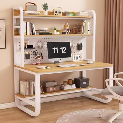 2-in-1-Computertisch Mit Metallbeinen – Großer Computertisch Mit Regalen, Bürotische Mit Aufsatz, Spieltisch Mit Stecktafel, Arbeitstisch, Bücherregal, Organizer Für Wohnheime(B,43.3x23.6x70in) von OOPDNEGAK