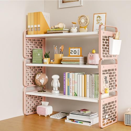 3 Ebenen Schreibtisch Organizer - Computer-Schreibtisch-Bücherregal, Mehrzweck-Bücherregal Für Die Arbeitsplatte, Verstellbares Aufbewahrungsregal Aus Holz Und Metall, Für Das Home Office(C,60*20*54cm von OOPDNEGAK