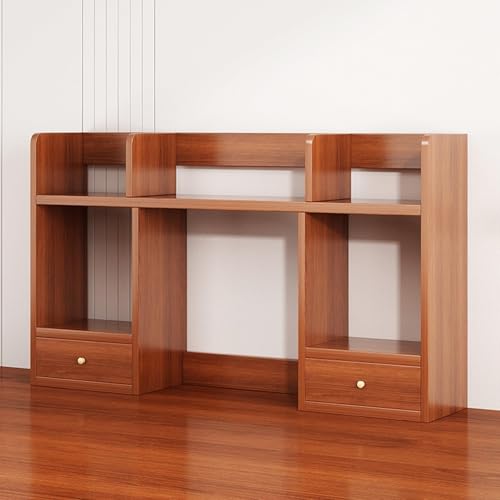 Computer-Schreibtisch-Bücherregal Aus Holz - Kleines Schreibtisch-Bücherregal, Freistehender Organizer Mit Schubladen, Multifunktionaler Ausstellungsständer Für Bürobedarf(100 * 16 * 52cm) von OOPDNEGAK
