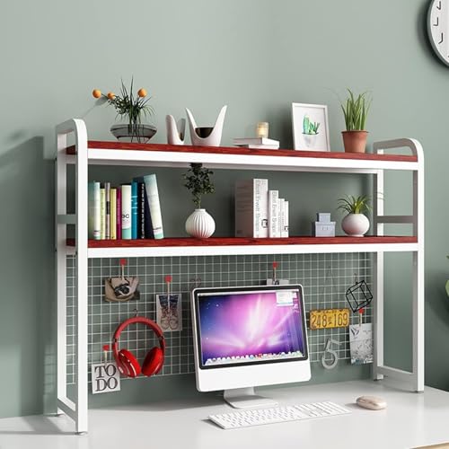 Mehrzweck-Bücherregal Für Die Arbeitsplatte - 2-stufiges Desk Organizer, Computer-Schreibtisch-Bücherregal, Mit Gitter-Aufbewahrungsständer, Schreibtisch-Bücherregale Für Das Home-Office(D,135X25X98CM Mehrzweck-Bücherregal Für Die Arbeitsplatte - 2-stufiges Desk Organizer, Computer-Schreibtisch-Bücherregal, Mit Gitter-Aufbewahrungsständer, Schreibtisch-Bücherregale Für Das Home-Office(D,135X25X98CM von OOPDNEGAK