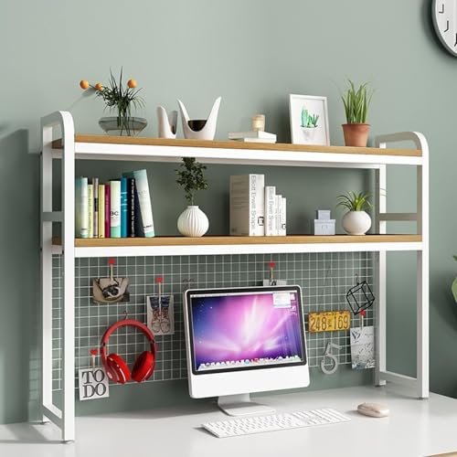 Mehrzweck-Bücherregal Für Die Arbeitsplatte - 2-stufiges Desk Organizer, Computer-Schreibtisch-Bücherregal, Mit Gitter-Aufbewahrungsständer, Schreibtisch-Bücherregale Für Das Home-Office(B,135X25X98CM Mehrzweck-Bücherregal Für Die Arbeitsplatte - 2-stufiges Desk Organizer, Computer-Schreibtisch-Bücherregal, Mit Gitter-Aufbewahrungsständer, Schreibtisch-Bücherregale Für Das Home-Office(B,135X25X98CM von OOPDNEGAK