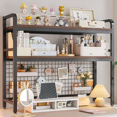 OOPDNEGAK 2-stöckiges Computer-Schreibtisch-Bücherregal, Lagerregal Aus Holz Und Metall, Mehrzweck-Schreibtisch-Organizer Für Wohnheime, Schreibtischaufsatz Für Zuhause Mit Metallgitter(B,95x20x98cm) OOPDNEGAK 2-stöckiges Computer-Schreibtisch-Bücherregal, Lagerregal Aus Holz Und Metall, Mehrzweck-Schreibtisch-Organizer Für Wohnheime, Schreibtischaufsatz Für Zuhause Mit Metallgitter(B,95x20x98cm) von OOPDNEGAK