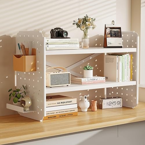 OOPDNEGAK 2-stufiger Desktop-Bücherregal-Organizer - Mehrzweck-Arbeitsplatten-Hutch-Bücherregals, Bücherregal Für Computer-Desktop, Home Wohnheim Büro Lagerung Display Rack(C,60x20x36CM/24x8x14in) von OOPDNEGAK