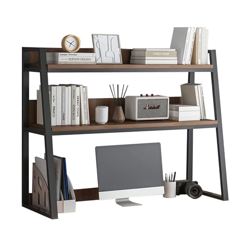 OOPDNEGAK 2-stufiges Schreibtisch-Organizer-Rack - Mehrzweck-Bücherregal Auf Der Arbeitsplatte, Computer-Schreibtisch-Bücherregal, Aufbewahrungsregal Für Das Home-Office(A,95X32X90cm) von OOPDNEGAK