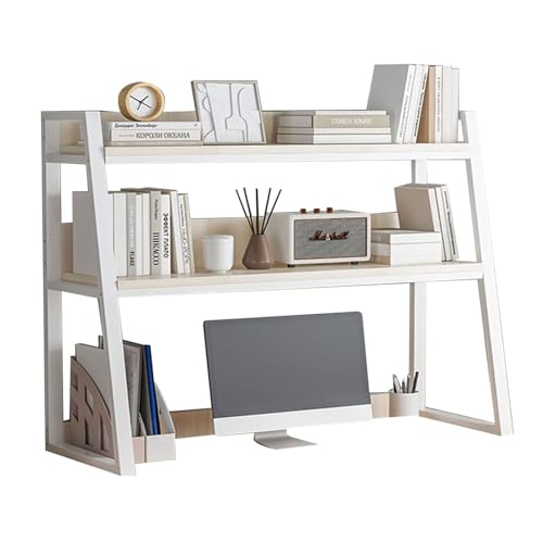 OOPDNEGAK 2-stufiges Schreibtisch-Organizer-Rack - Mehrzweck-Bücherregal Auf Der Arbeitsplatte, Computer-Schreibtisch-Bücherregal, Aufbewahrungsregal Für Das Home-Office(B,115X32X90cm) von OOPDNEGAK