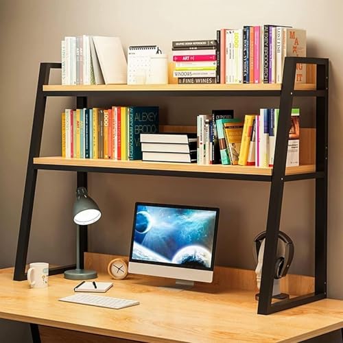 OOPDNEGAK 2-stufiges Schreibtisch-Organizer-Rack - Mehrzweck-Bücherregal Auf Der Arbeitsplatte, Computer-Schreibtisch-Bücherregal, Aufbewahrungsregal Für Das Home-Office(C,115X32X90cm) von OOPDNEGAK