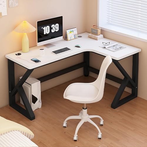 OOPDNEGAK L-förmiger Computertisch, Gaming-Tisch, Eckschreibtisch Mit USB-Anschlüssen, PC-Schreibtisch, Arbeitstisch, Arbeitsstation, Großer Home-Office-Schreibtisch(D,120x120x75cm(47x47x30inch)) von OOPDNEGAK