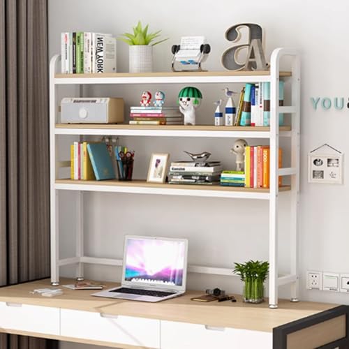 OOPDNEGAK Mehrzweck-Bücherregal Für Die Arbeitsplatte - 3-stufiges Verstellbares Schreibtischregal, Computer-Schreibtisch-Bücherregal, Freistehendes Aufbewahrungsregal Aus Holz Und Metall(B) von OOPDNEGAK