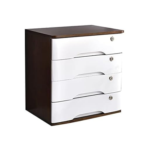 OOPDNEGAK Schreibtisch-Schubladenschrank, Schreibtisch-Aufbewahrungsbox Aus Holz Mit Abschließbaren Schubladen, A4-/Quittungsdatei-Organizer Für Bürobedarf(B,2 Drawers) von OOPDNEGAK