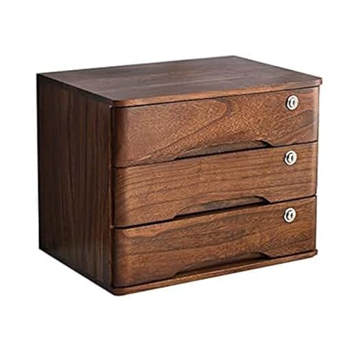 OOPDNEGAK Schreibtisch-Schubladenschrank, Schreibtisch-Aufbewahrungsbox Aus Holz Mit Abschließbaren Schubladen, A4-/Quittungsdatei-Organizer Für Bürobedarf(D,2 Drawers) von OOPDNEGAK