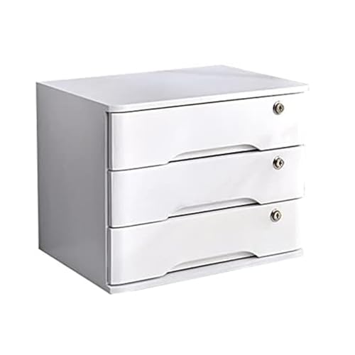 OOPDNEGAK Schreibtisch-Schubladenschrank, Schreibtisch-Aufbewahrungsbox Aus Holz Mit Abschließbaren Schubladen, A4-/Quittungsdatei-Organizer Für Bürobedarf(E,2 Drawers) von OOPDNEGAK