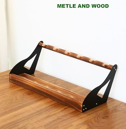 OOPDNEGAK Weinflaschenhalter, Stützregale Aus Metall Und Holz, Tischhalter for Küche/Bar, Arbeitsplatte Und Freistehender Weinaufbewahrungs-Organizer(29.5 * 26 * 20CM) von OOPDNEGAK
