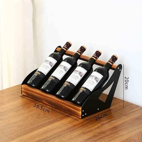 OOPDNEGAK Weinflaschenhalter, Stützregale Aus Metall Und Holz, Tischhalter for Küche/Bar, Arbeitsplatte Und Freistehender Weinaufbewahrungs-Organizer(49.5 * 26 * 20CM) von OOPDNEGAK