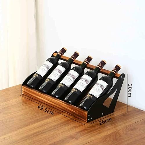 OOPDNEGAK Weinflaschenhalter, Stützregale Aus Metall Und Holz, Tischhalter for Küche/Bar, Arbeitsplatte Und Freistehender Weinaufbewahrungs-Organizer(55.6 * 26 * 20CM) von OOPDNEGAK