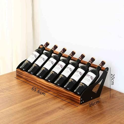 OOPDNEGAK Weinflaschenhalter, Stützregale Aus Metall Und Holz, Tischhalter for Küche/Bar, Arbeitsplatte Und Freistehender Weinaufbewahrungs-Organizer(65.6 * 26 * 20CM) von OOPDNEGAK